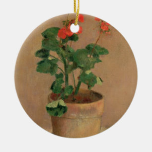 Pelargonien in einem Topf, c.1905 (Öl auf Keramikornament