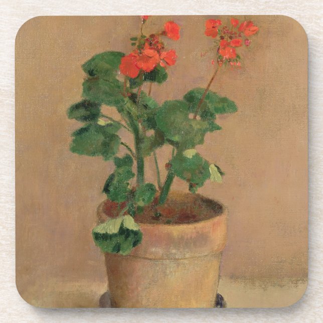 Pelargonien in einem Topf, c.1905 (Öl auf Untersetzer (Vorderseite)