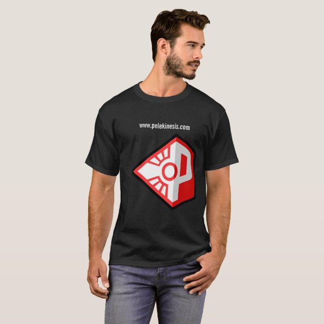 Pelekinesis Logo, ungefähr in der Mitte unten T-Shirt (Vorne ganz)