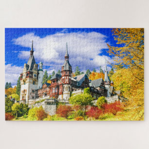 Peles Castle, Romania famous autumn landscape Puzzle