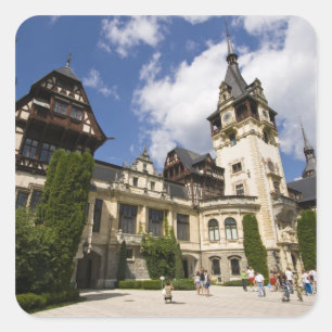 Peles Castle, Sinaia, Rumänien, 2 Quadratischer Aufkleber
