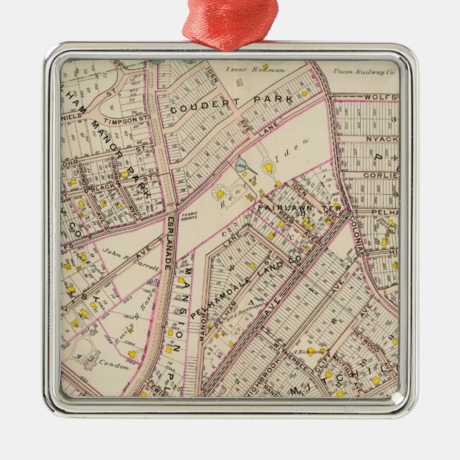 Pelham City, New York Silbernes Ornament (Vorne)