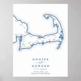 Pelham House Resort Hochzeit Navy Gästebuch Poster