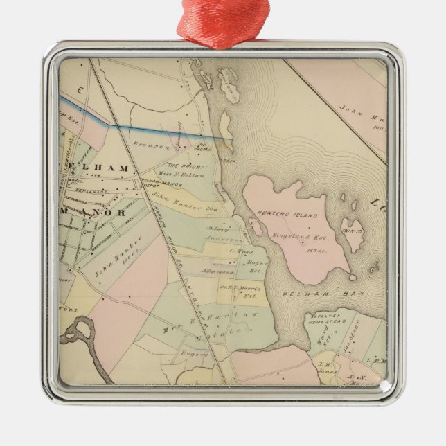 Pelham, Pelham Landsitz, New York Silbernes Ornament (Vorne)