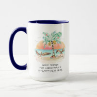Pelican and Palm Tree Funny Coastal Weihnachten