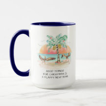 Pelican and Palm Tree Funny Coastal Weihnachten