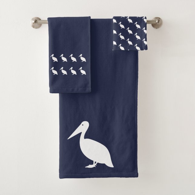 Pelican Bath Ocean Blau und Weiß Handtuch Set (Insitu)