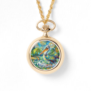 Pelican Bird in Wonderland Personalisiert Armbanduhr