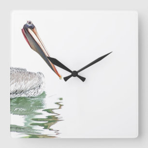 Pelican Bird Wall Clock Quadratische Wanduhr