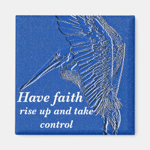 Pelican, Blue Art_ Magnet