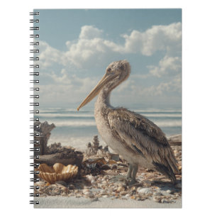 Pelican by Seashell Shore Notebook Notizblock
