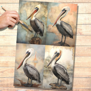 Pelican Collage 1 Decoupage Paper Seidenpapier