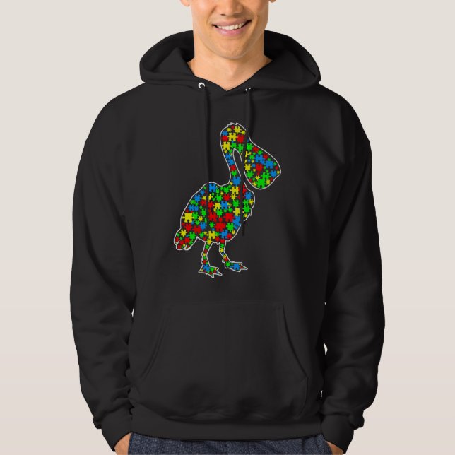 Pelican Funny Puzzle Animes Autismus Bewusstsein Hoodie (Vorderseite)