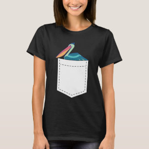 Pelican in Pocket Große Wasservögel Große weiße Pe T-Shirt