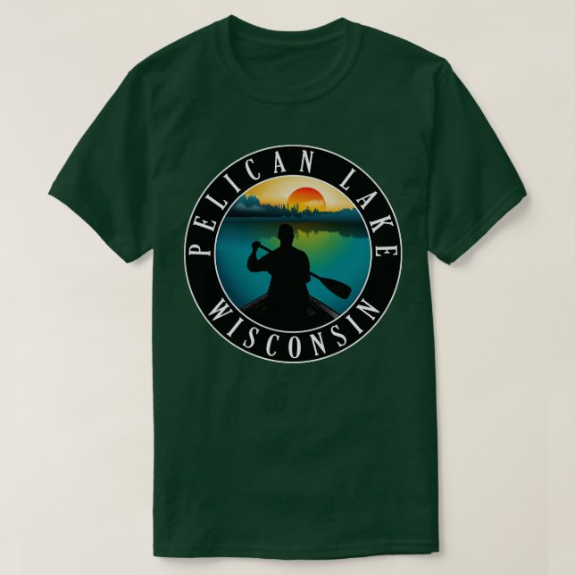 Pelican Lake Wisconsin Canoeing T-Shirt (Design vorne)