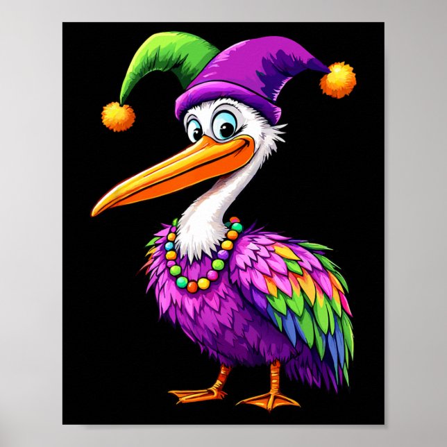 Pelican Mardi Gras Carnival Jazz Poster (Vorne)