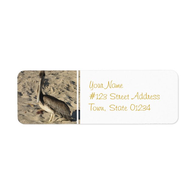 Pelican on Beach Mailing Labels (Vorne)