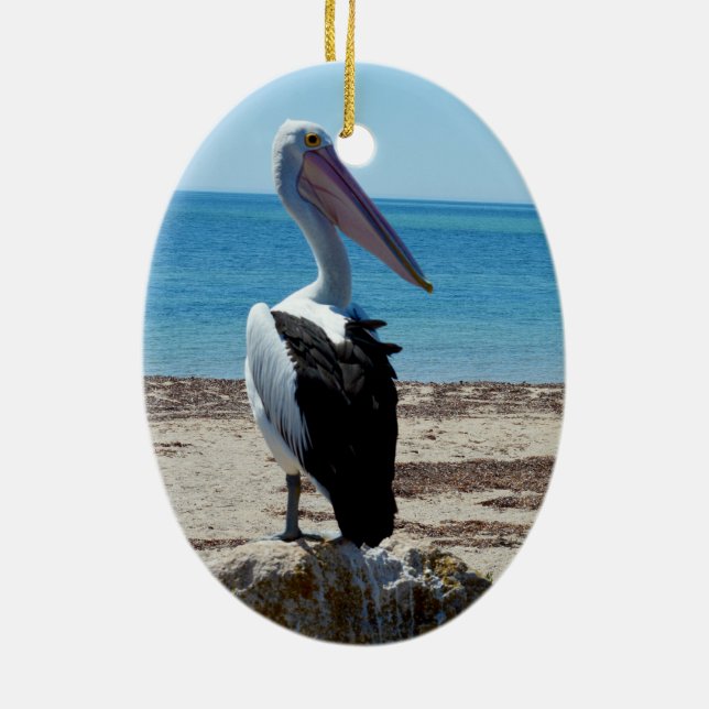 Pelican On Beach Rock, Keramikornament (Hinten)