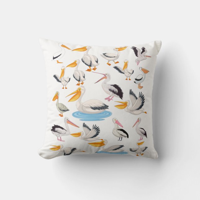 PELICAN PATTERN KISSEN (Vorderseite)