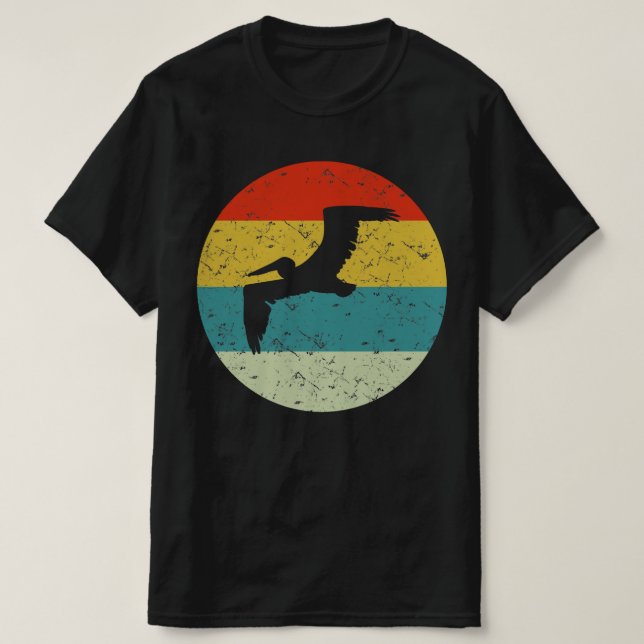 Pelican Retro Vintage Silhouette 70er T-Shirt (Design vorne)