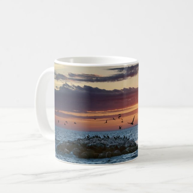 Pelican Rock Sunset, Dauphin Island, Alabama Kaffeetasse (Vorderseite Links)