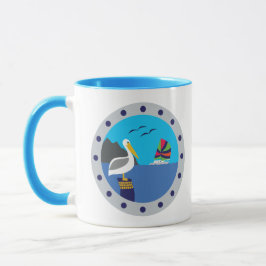 Pelican Sailboat Blue Tasse