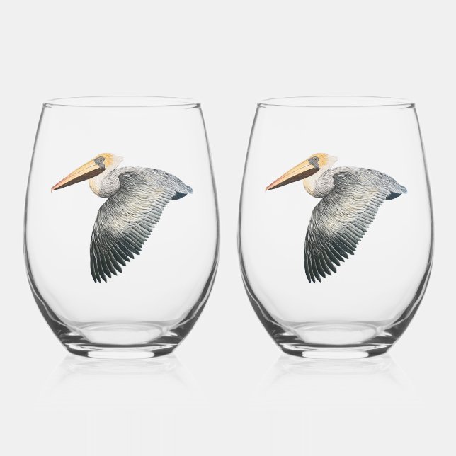 Pelican Stemless Wine Glass - 2 Set Weinglas Ohne Stiel (Vorderseite)
