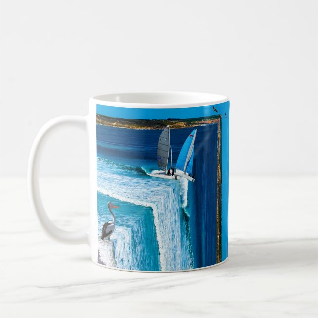 Pelican Watching a Segelboot, Kaffeetasse (Links)