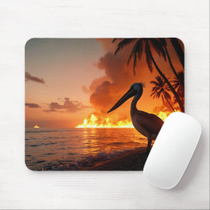 Pelican Watching Coastal Inferno Mousepad