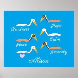 Pelicans in Meditation Poster