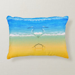 Pelicans Love On The Beach  Dekokissen