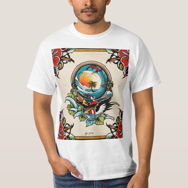 Pelicans on the Pier T-Shirt | Coastal Marina  (Vorderseite)