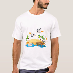 Pelikan auf der Insel T-Shirt
