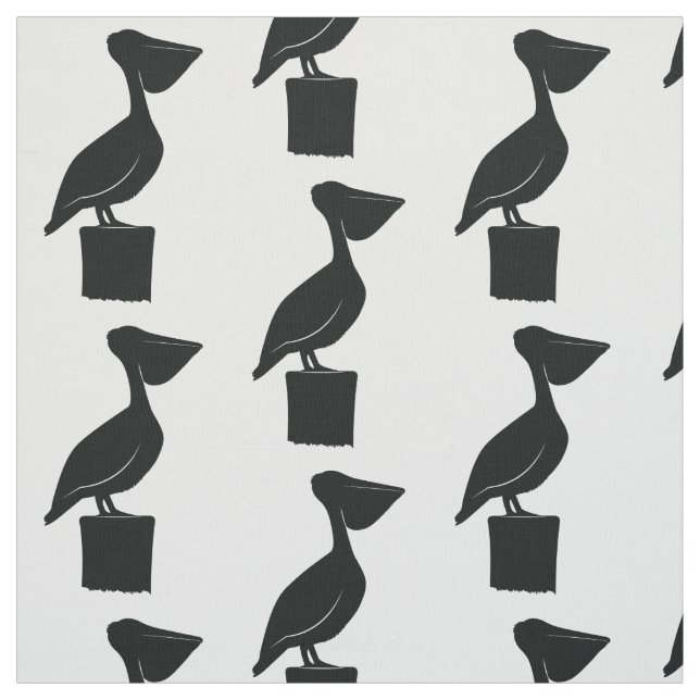 Pelikan auf einem Posten in der Silhouette Stoff (Muster)