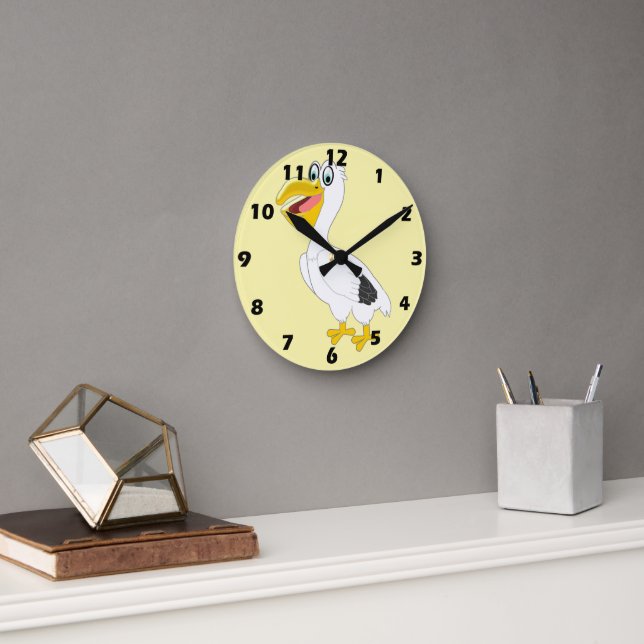 Pelikan-Design Runde Wanduhr (Büro)