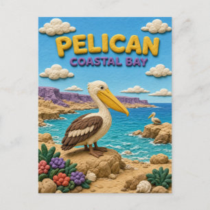 Pelikan, Tonkunst an der Küstenbucht Postkarte