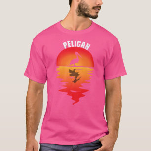 Pelikan Vintage Sonnenuntergang Tier Tropenvogel P T-Shirt