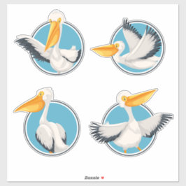 Pelikane am Meer in Port Holes Wassersportler Aufkleber