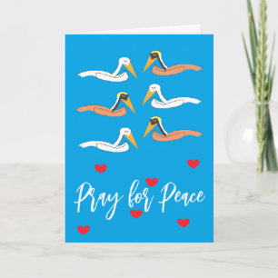 Pelikane, die für den Frieden beten: Leere Karte