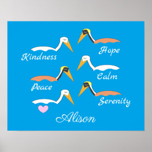 Pelikane in Meditation Poster
