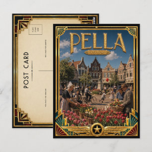 Pella Iowa Vintage Art Deco Golden Age Postkarte