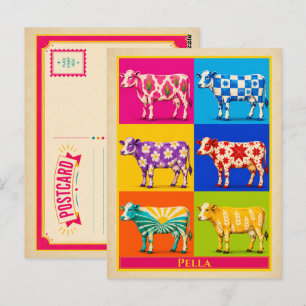 Pella Postkarte Iowa Kuh Vintage Pop Art