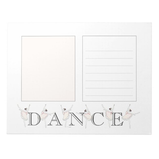 Pellrosa Ballerina Tanz Linken Pink Notepad Notizblock (Vorderseite)