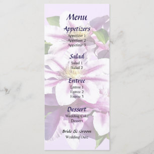 Pellrosa Clematis Wedding Menu Menükarte