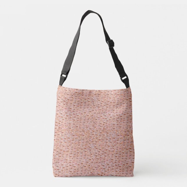 Pellrosa Leder Krokodile Drucktasche, große Tasche (Rückseite)