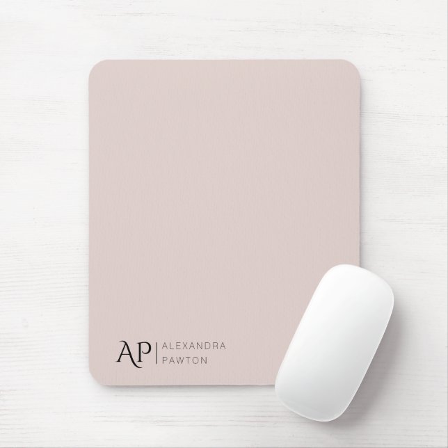 Pellrosa-Monogramm-Elegant Mousepad (Mit Mouse)