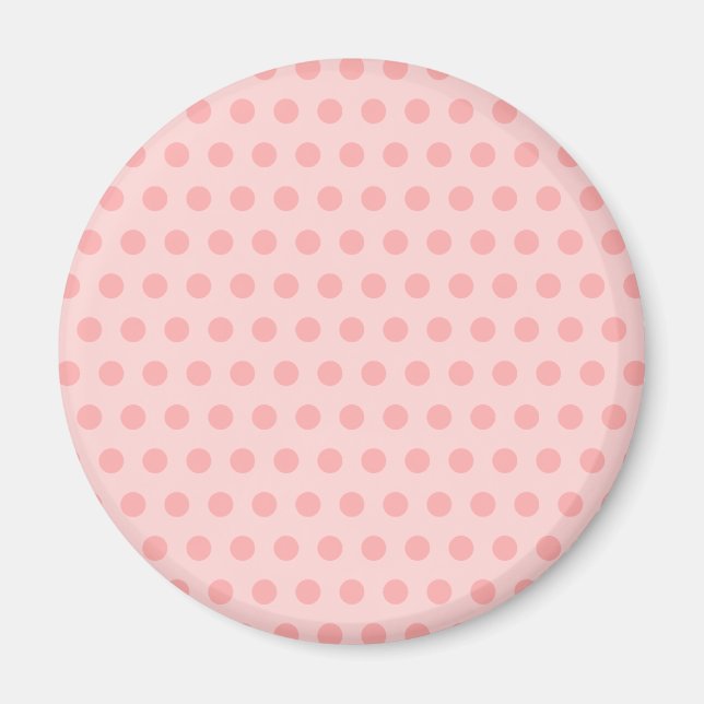 Pellrosa Polka Dots Magnet (Vorne)