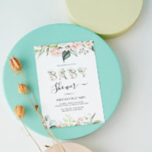 Pellrosa Rosen Blumenbriefe Kinderdusche einladen