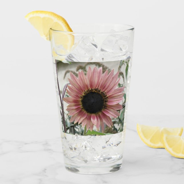 Pellrosa Sonnenblume Glas (Vorderseite Ice)