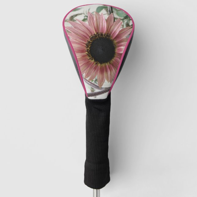 Pellrosa Sonnenblume Golf Headcover (Vorderseite)